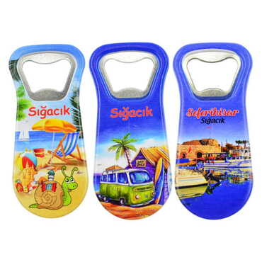 Sığacık Themed Customised Uv Printed Plastic Base Plastic Base Bottle Opener 95x43 mm - 4