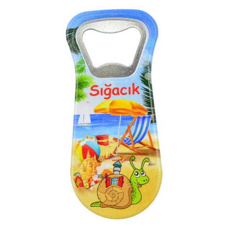 Sığacık Themed Customised Uv Printed Plastic Base Plastic Base Bottle Opener 95x43 mm - 6