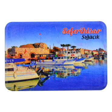 Sığacık Themed Customised UV Printed Plastic Base Rectangle Fridge Magnet 80x50 mm - 5