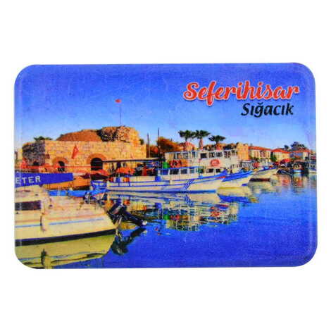 Sığacık Themed Customised UV Printed Plastic Base Rectangle Fridge Magnet 80x50 mm - 5