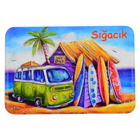 Sığacık Themed Customised UV Printed Plastic Base Rectangle Fridge Magnet 80x50 mm - 6