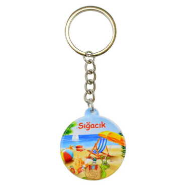 Sığacık Themed Customised UV Printed Plastic Base Square Keyring 38x100 mm - 5