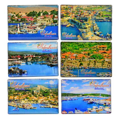 Sığacık Themed Epoxy Dome Rectangle Souvenir Fridge Magnet 80x55 cm - 3