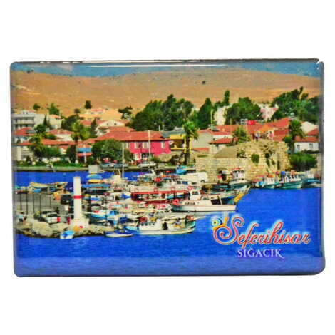 Sığacık Themed Epoxy Dome Rectangle Souvenir Fridge Magnet 80x55 cm - 5