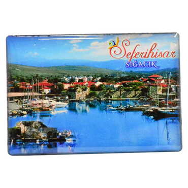 Sığacık Themed Epoxy Dome Rectangle Souvenir Fridge Magnet 80x55 cm - 7