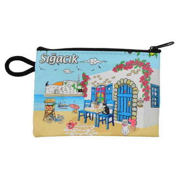 Sığacık Themed Turkish Woven Wallet 113x80x8 mm - 5