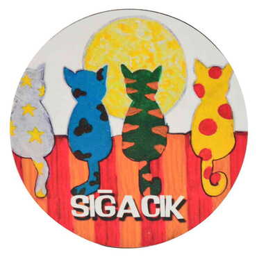 Sığacık Themed Wooden Custom Printed Souvenir Coaster 100 mm - 9