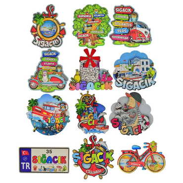 Sığacık Themed Wooden Customised 2D Souvenir Fridge Magnet - 3