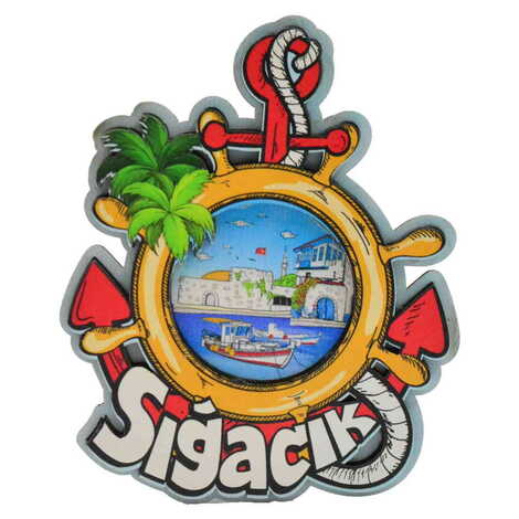 Sığacık Themed Wooden Customised 2D Souvenir Fridge Magnet - 4