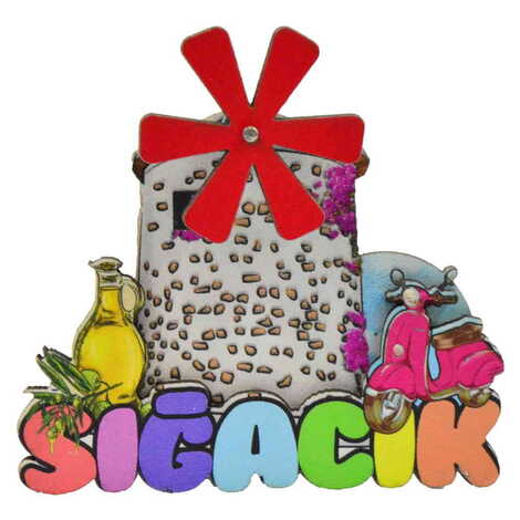 Sığacık Themed Wooden Customised 2D Souvenir Fridge Magnet - 10