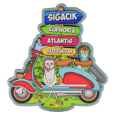 Sığacık Themed Wooden Customised 2D Souvenir Fridge Magnet - 11