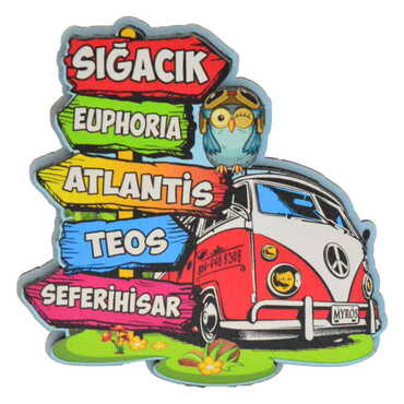 Sığacık Themed Wooden Customised 2D Souvenir Fridge Magnet - 12