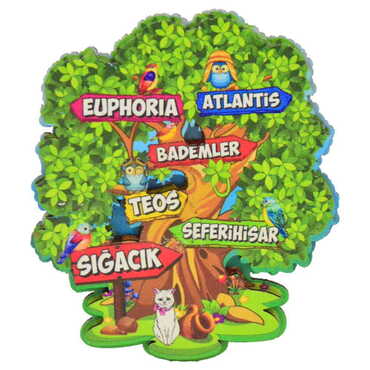 Sığacık Themed Wooden Customised 2D Souvenir Fridge Magnet - 13