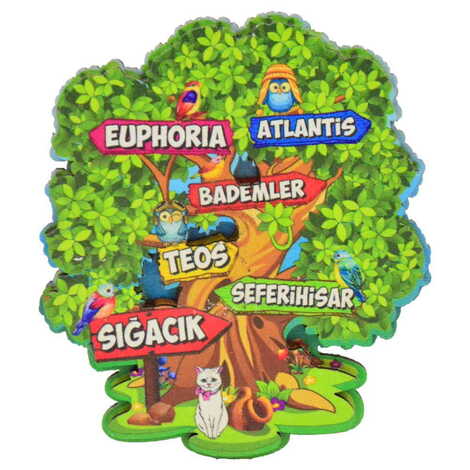 Sığacık Themed Wooden Customised 2D Souvenir Fridge Magnet - 13