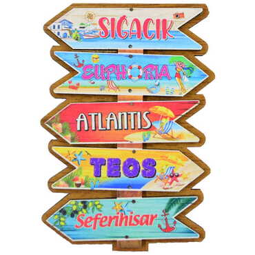 Sığacık Themed Wooden Customised 2D Souvenir Fridge Magnet - 16