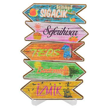 Sığacık Themed Wooden Customised Door Sign Board 200x290 Mm - 4