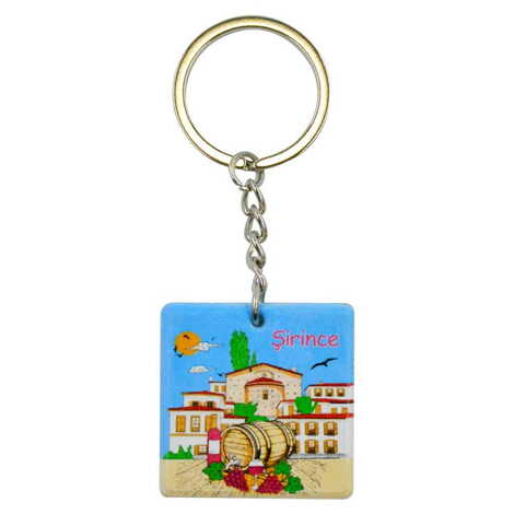 Şirince Themed Customised Uv Printed Plastic Base Round Keyring 40x108 mm - 4