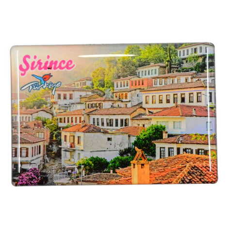 Şirince Themed Epoxy Dome Rectangle Souvenir Fridge Magnet 80x55 cm - 6