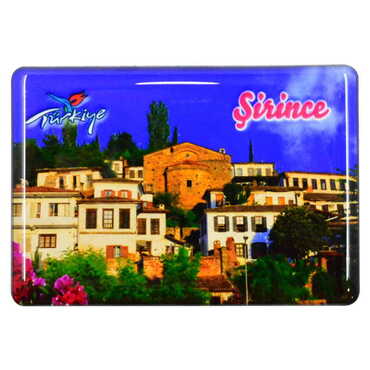 Şirince Themed Epoxy Dome Rectangle Souvenir Fridge Magnet 80x55 cm - 7