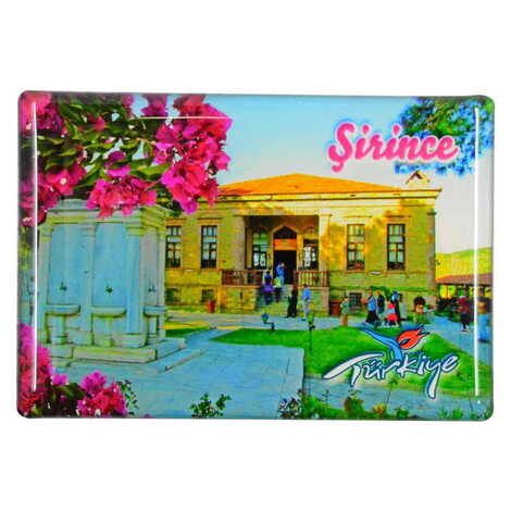 Şirince Themed Epoxy Dome Rectangle Souvenir Fridge Magnet 80x55 cm - 10