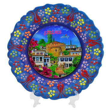 Şirince Themed Turkish Ceramic Plate With Epoxy 18 Cm - 7