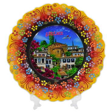 Şirince Themed Turkish Ceramic Plate With Epoxy 18 Cm - 9