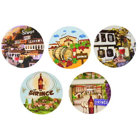 Şirince Themed Wooden Custom Printed Souvenir Coaster 100 mm - 3