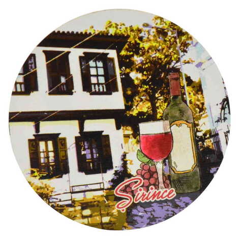 Şirince Themed Wooden Custom Printed Souvenir Coaster 100 mm - 4