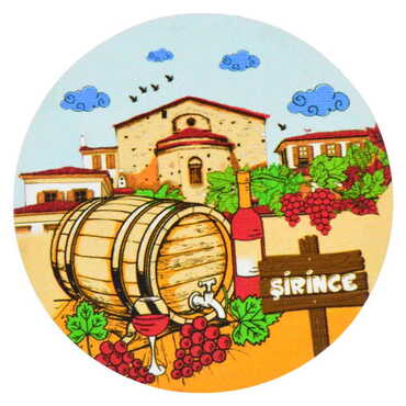 Şirince Themed Wooden Custom Printed Souvenir Coaster 100 mm - 7