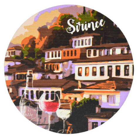 Şirince Themed Wooden Custom Printed Souvenir Coaster 100 mm - 8