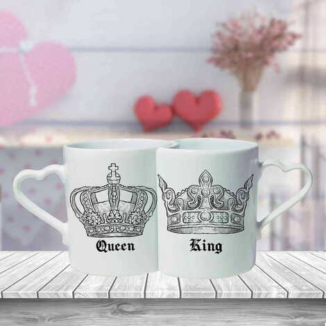 Sweetheart Themed Ceramic Couple Mug Set - 2