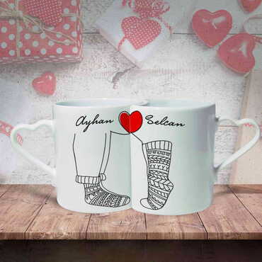 Sweetheart Themed Ceramic Couple Mug Set - 10