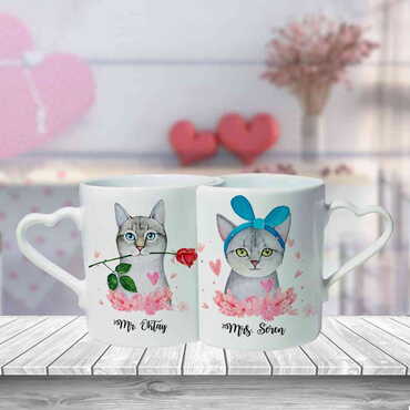 Sweetheart Themed Ceramic Couple Mug Set - 16