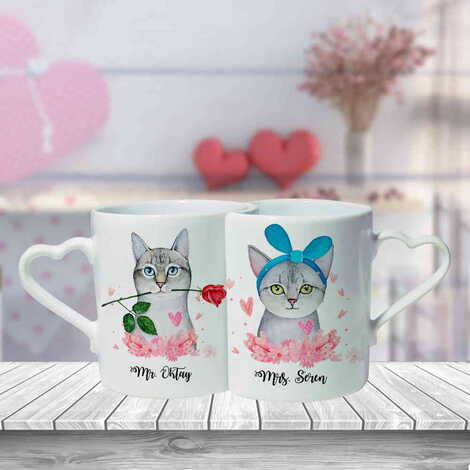 Sweetheart Themed Ceramic Couple Mug Set - 16