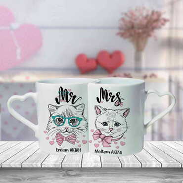 Sweetheart Themed Ceramic Couple Mug Set - 19