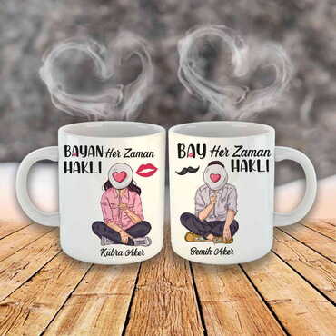 Sweetheart Themed Ceramic Nested Heart Shaped Handled Mug - 11