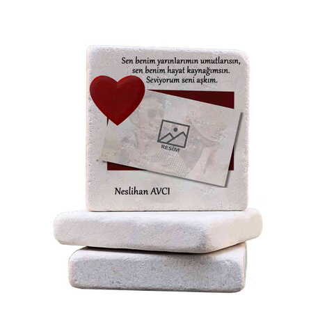 Sweetheart Themed Customised Stone Coaster 100x100 mm - 5