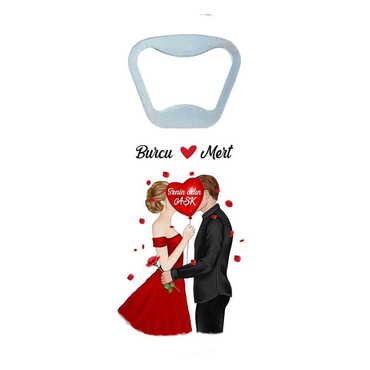 Sweetheart Themed Customised Uv Printed Plastic Base Plastic Base Bottle Opener 95x43 mm - 8