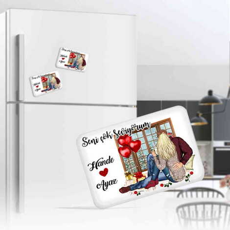 Sweetheart Themed Customised UV Printed Plastic Base Rectangle Fridge Magnet 80x50 mm - 4