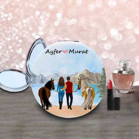 Sweetheart Themed Customised Uv Printed Round Compact Mirror 72x11 mm - 4