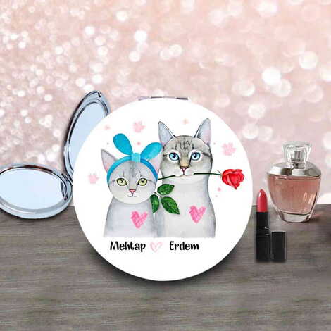 Sweetheart Themed Customised Uv Printed Round Compact Mirror 72x11 mm - 8