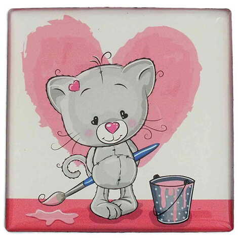 Sweetheart Themed Epoxy Dome Square Souvenir Fridge Magnet 65x65 mm - 34