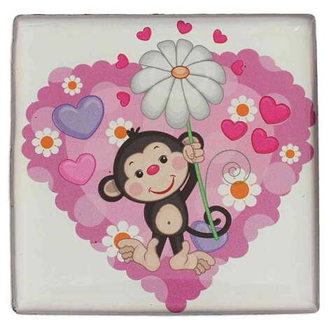 Sweetheart Themed Epoxy Dome Square Souvenir Fridge Magnet 65x65 mm - 36