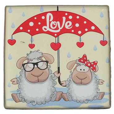 Sweetheart Themed Epoxy Dome Square Souvenir Fridge Magnet 65x65 mm - 39