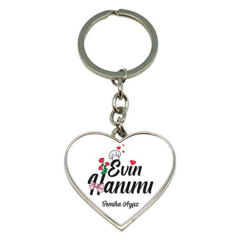 Sweetheart Themed Metal Heart Keychain 40x90 mm - 4