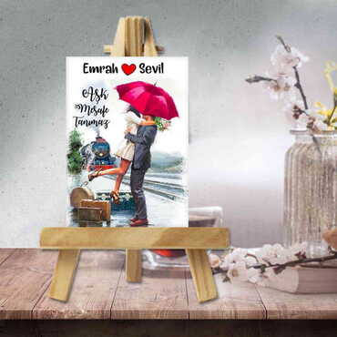 Sweetheart Themed Mini Print Canvas Magnet With Easel 70x100 mm - 7