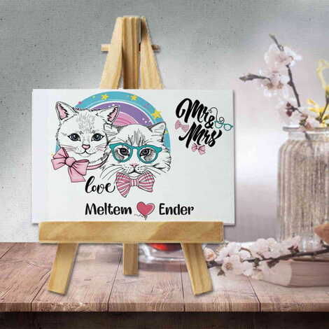 Sweetheart Themed Mini Print Canvas Magnet With Easel 70x100 mm - 8