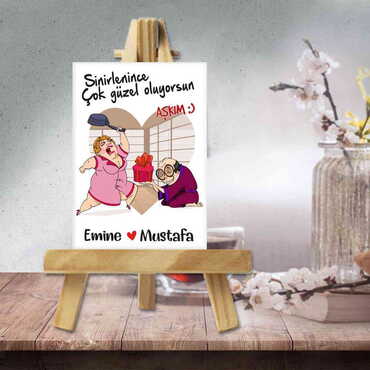 Sweetheart Themed Mini Print Canvas Magnet With Easel 70x100 mm - 9