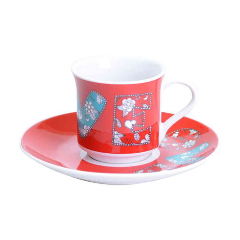 Sweetheart Themed Turkish Ceramic Custom Printed Turkish Coffee Cup Set of 2 pcs - 10