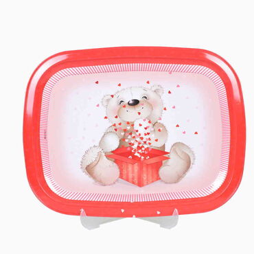 Teddy Bear Themed Custom Printed Metal Tin Tray - 4